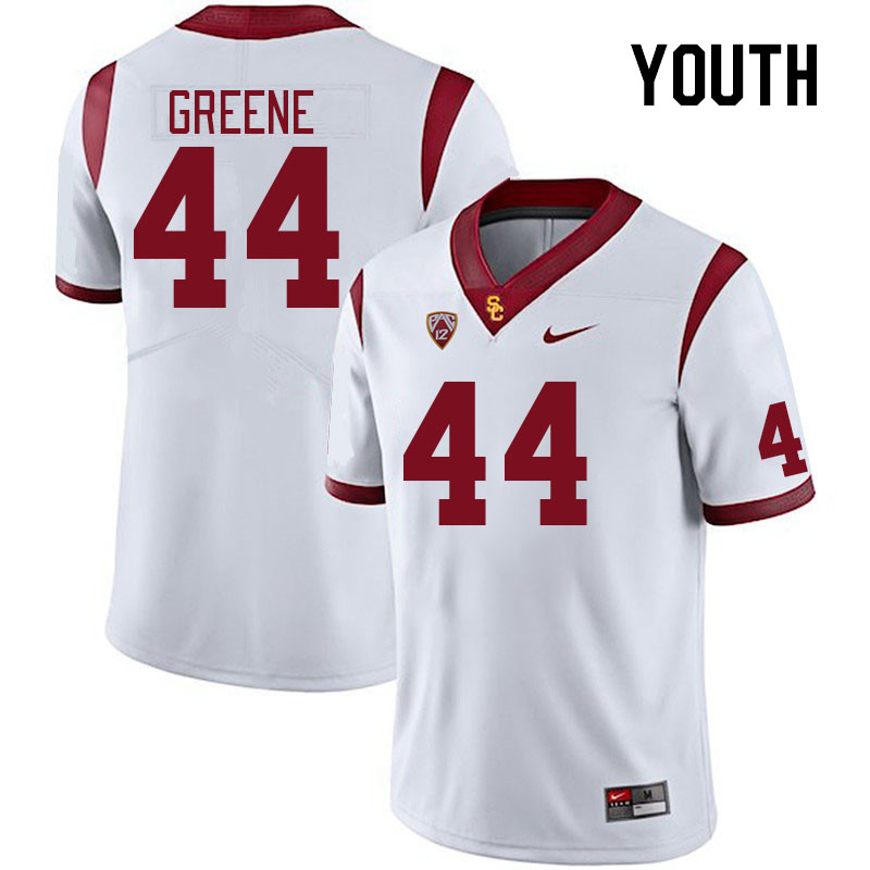 Youth #44 Sam Greene USC Trojans College Football Jerseys Stitched Sale-White